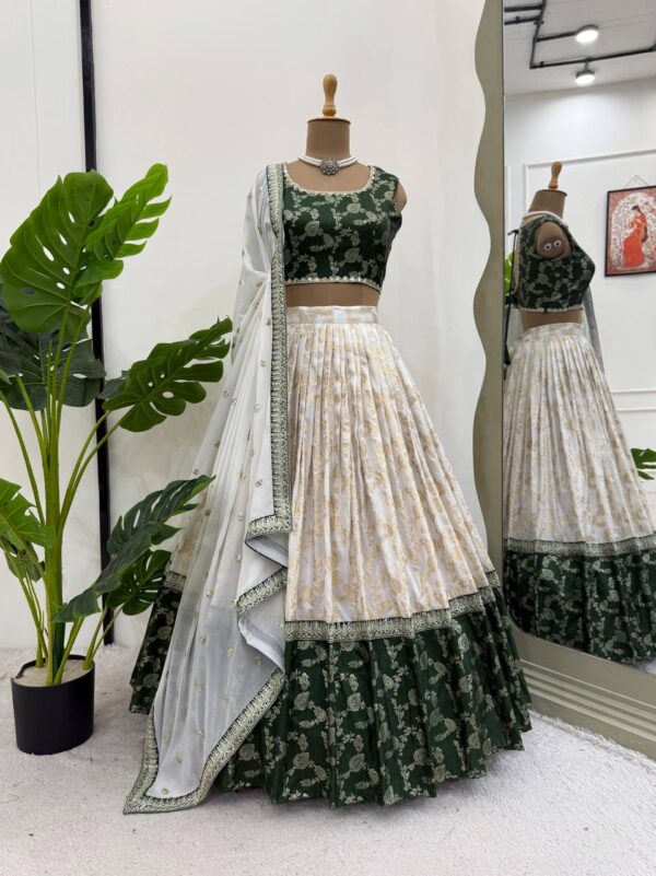 Buy Jacquard Embroidered Lehenga Set with Fancy Georgette Dupatta