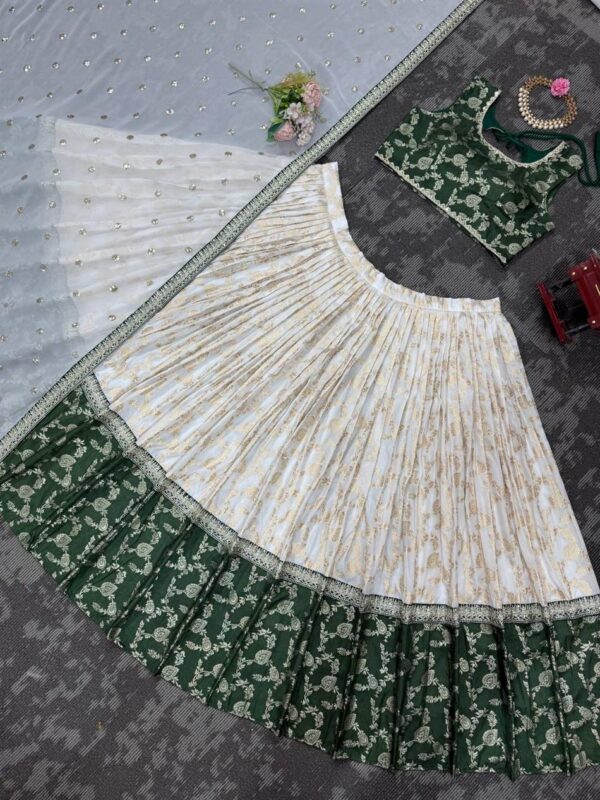 Buy Jacquard Embroidered Lehenga Set with Fancy Georgette Dupatta - Image 4