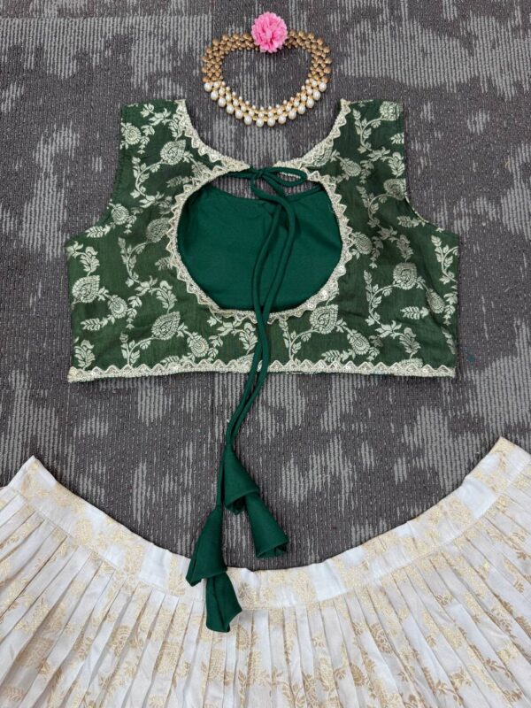 Buy Jacquard Embroidered Lehenga Set with Fancy Georgette Dupatta - Image 5