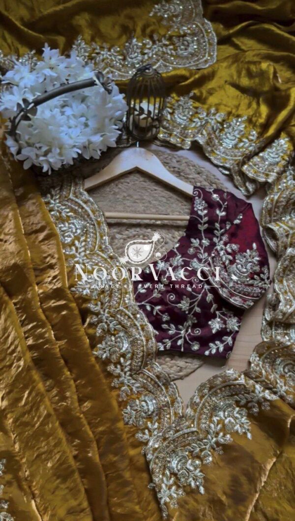Shop Fendy Silk Designer Saree with Thread & Sequence Embroidery - Image 6