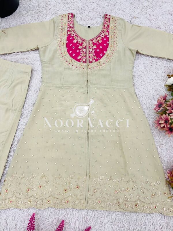Shop Roman Shimmer Silk Embroidered Co-ord Set for Women - Image 9