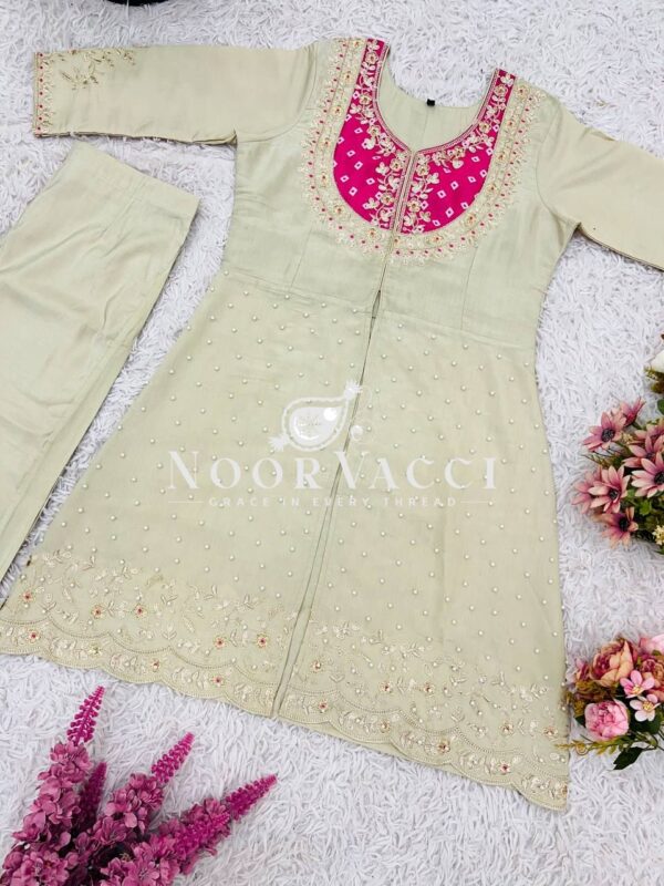 Shop Roman Shimmer Silk Embroidered Co-ord Set for Women - Image 8