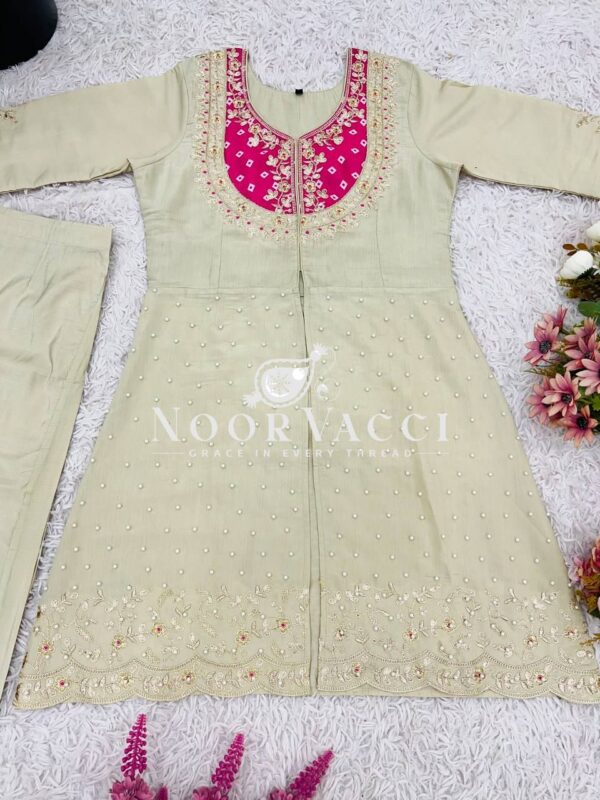 Shop Roman Shimmer Silk Embroidered Co-ord Set for Women - Image 10