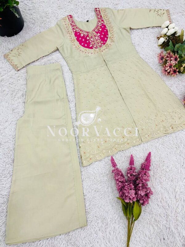 Shop Roman Shimmer Silk Embroidered Co-ord Set for Women - Image 11