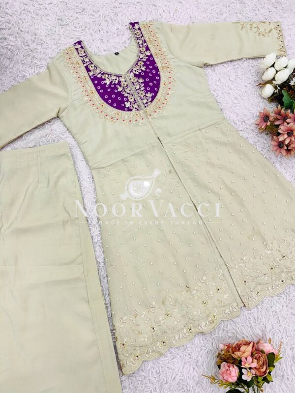 Shop Roman Shimmer Silk Embroidered Co-ord Set for Women - Image 11