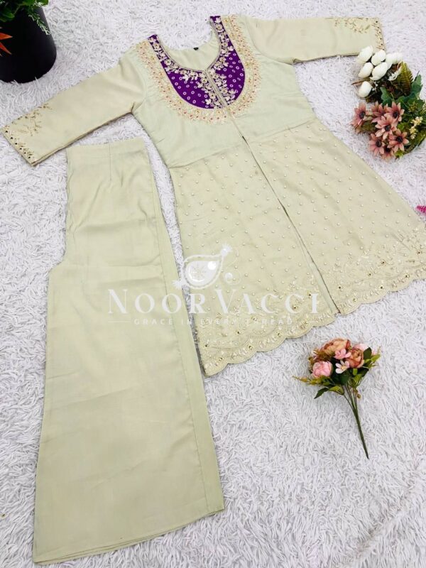 Shop Roman Shimmer Silk Embroidered Co-ord Set for Women - Image 9