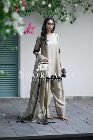 Buy Star Georgette Embroidered Top-Bottom Set with Dupatta