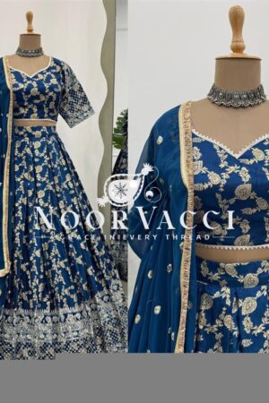 Shop Jacquard Embroidered Lehenga Set with Fancy Lace Dupatta