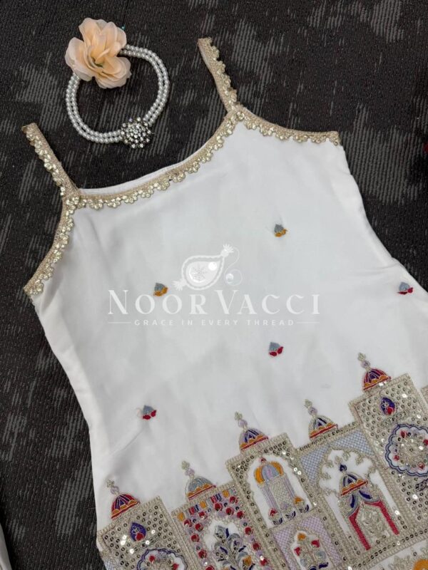 Buy Faux Georgette Thread and Sequence Work Suit with Sharara and Dupatta - Image 7