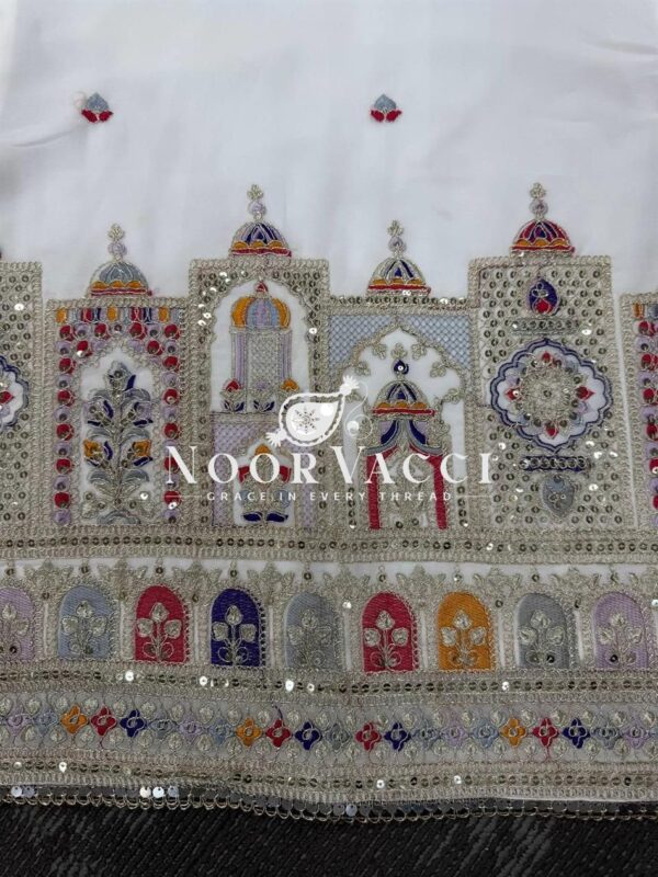 Buy Faux Georgette Thread and Sequence Work Suit with Sharara and Dupatta - Image 5