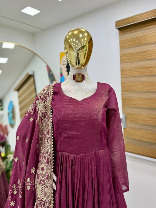 Shop Gold Crazy Embroidered Sharara Suit Set with Dupatta - Image 14