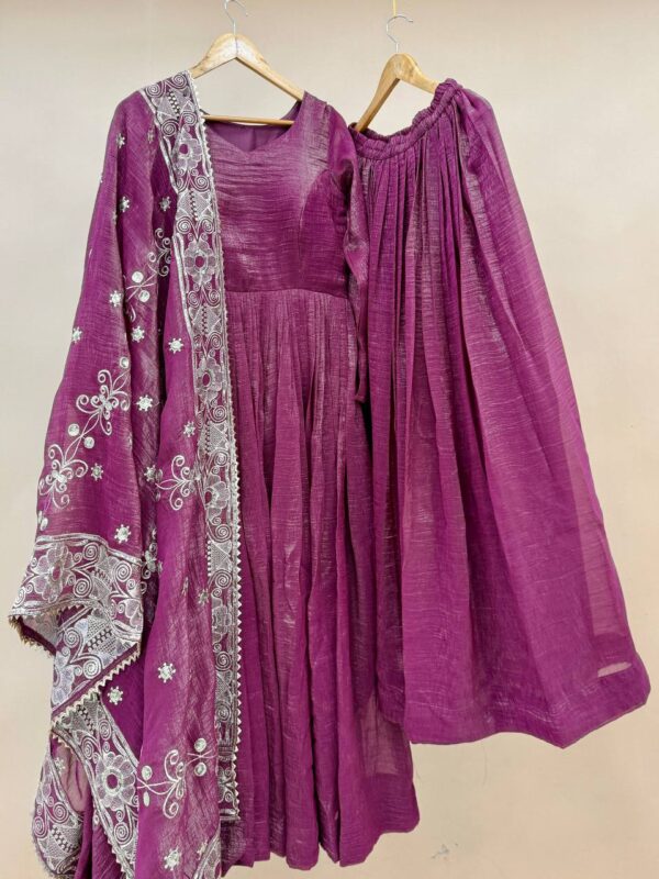 Shop Gold Crazy Embroidered Sharara Suit Set with Dupatta - Image 18