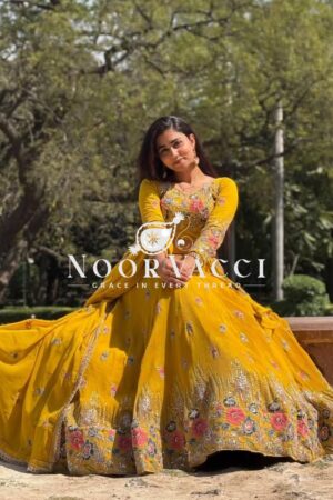 Buy Faux Georgette Embroidered Lehenga Set with Coding Dori & Lace Border Dupatta