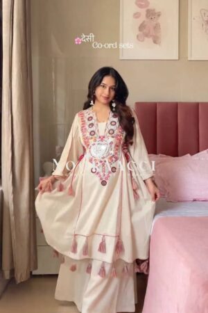 Buy Rakhi Special Khadi Cotton Embroidered Co-ord Set