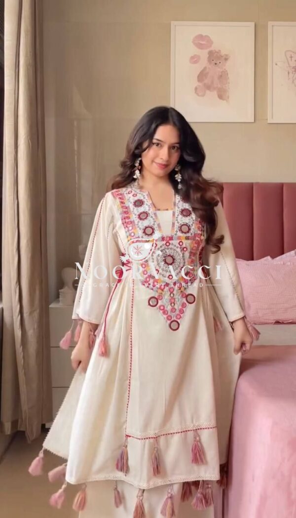Buy Rakhi Special Khadi Cotton Embroidered Co-ord Set - Image 4