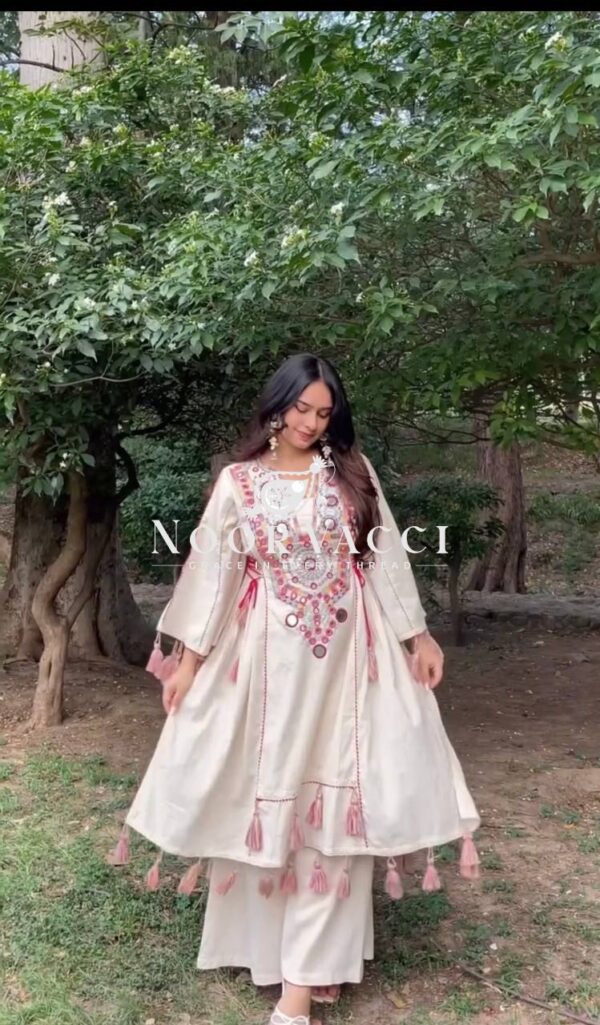 Buy Rakhi Special Khadi Cotton Embroidered Co-ord Set - Image 3
