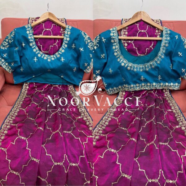 Buy Jimmy Chu Saree with Thread and Sequence Work & Mono Benglori Blouse - Image 6