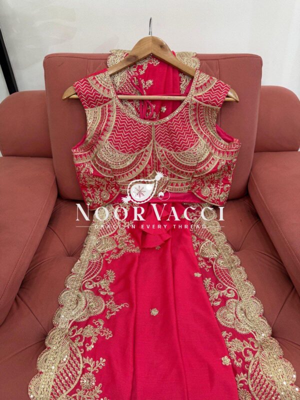 Buy Vichitra Silk Designer Saree with Coding and Sequence Work - Image 4