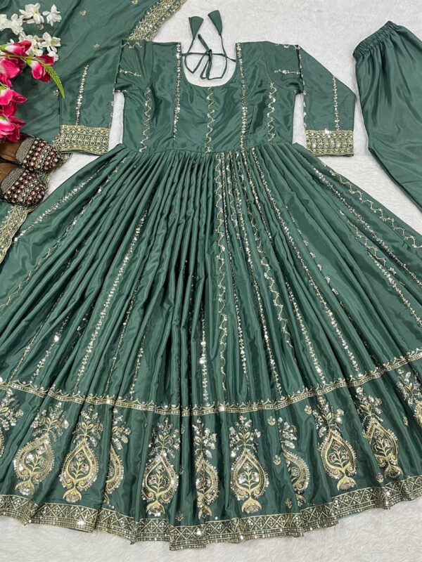 Designer Natural Crepe Anarkali Suit with Dupatta - Image 4