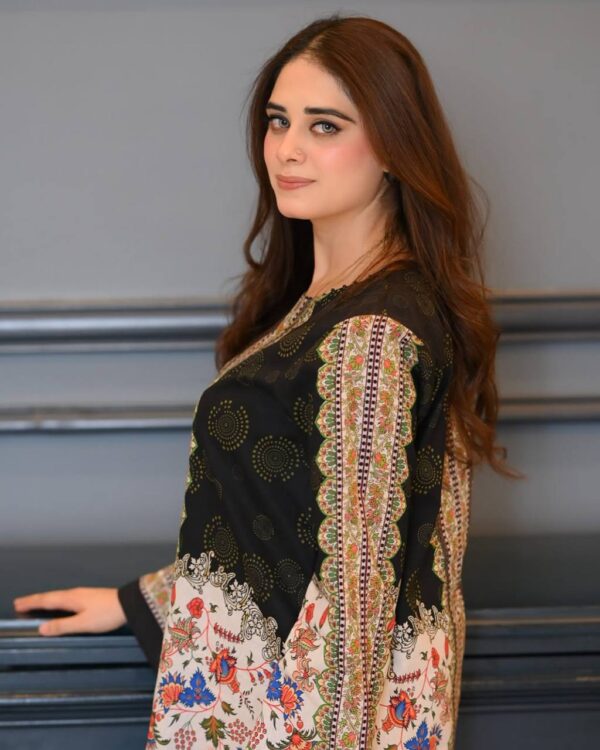 Designer Digital Print Co-ord Set in Pure Natural Crepe - Image 2