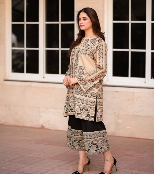 Designer Digital Print Co-ord Set in Pure Natural Crepe