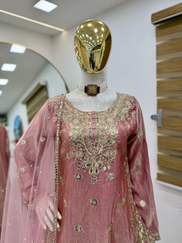 Fandy Crash Party Top, Palazzo & Dupatta Set with Embroidery - Image 2