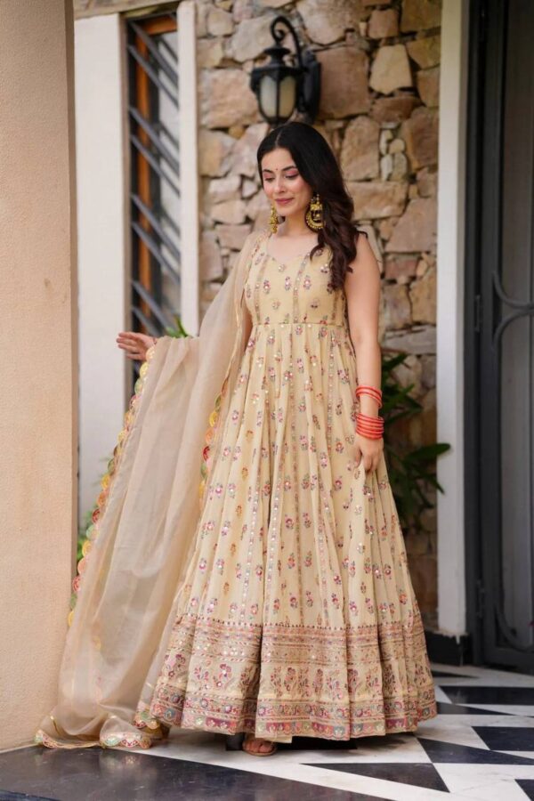 Premium Foux Georgette 3-Piece Co-ord Set with Dupatta - Image 2