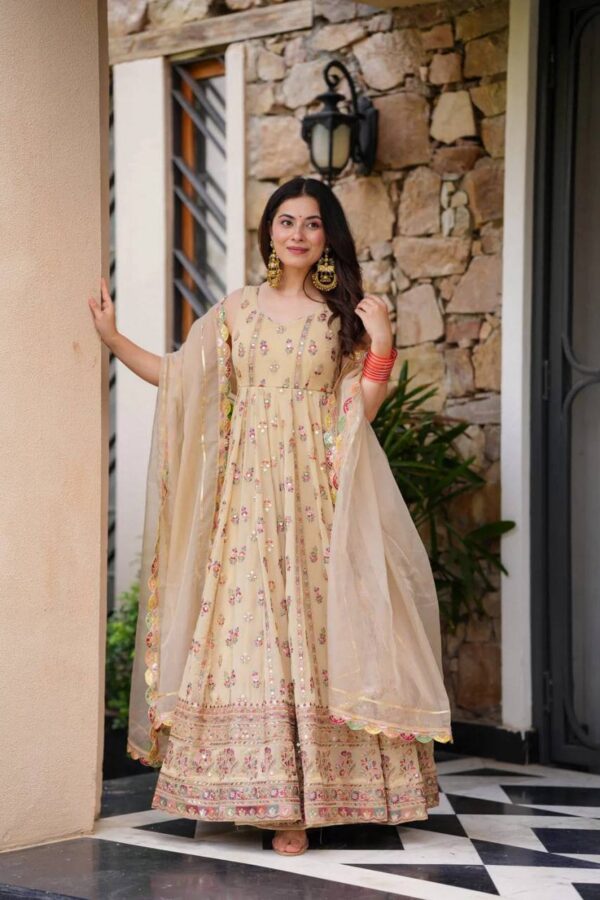 Premium Foux Georgette 3-Piece Co-ord Set with Dupatta