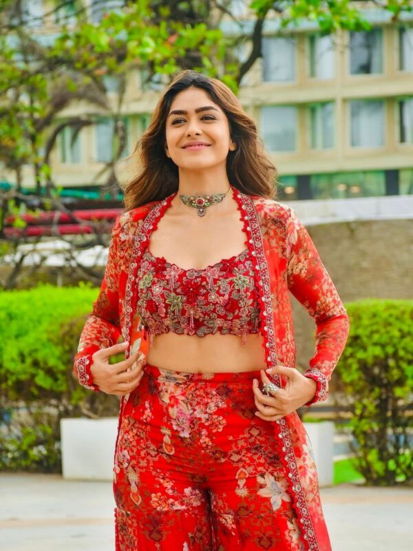 Designer Tibby Silk Sharara Set with Shrug, Blouse and Sharara - Image 4