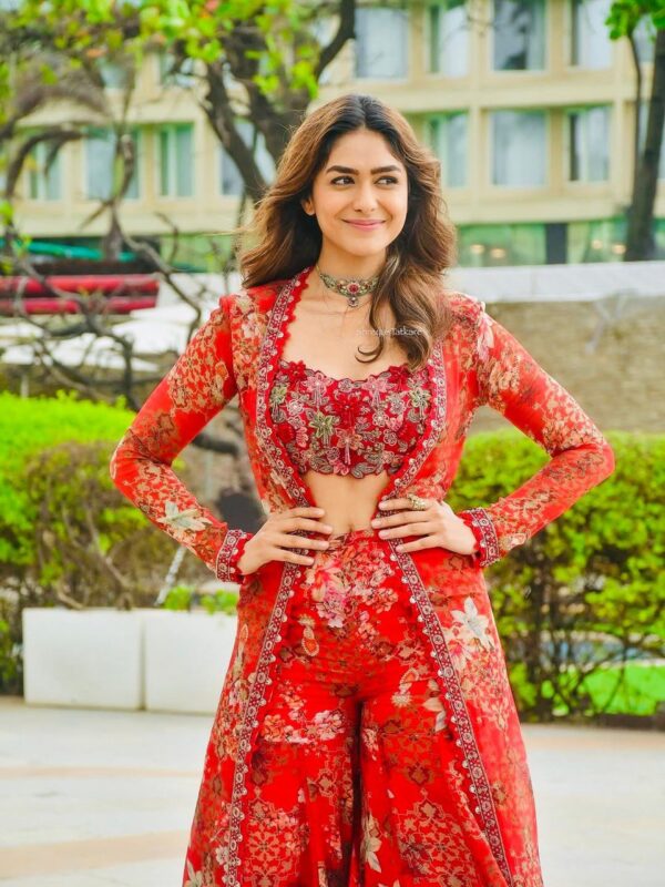 Designer Tibby Silk Sharara Set with Shrug, Blouse and Sharara - Image 3