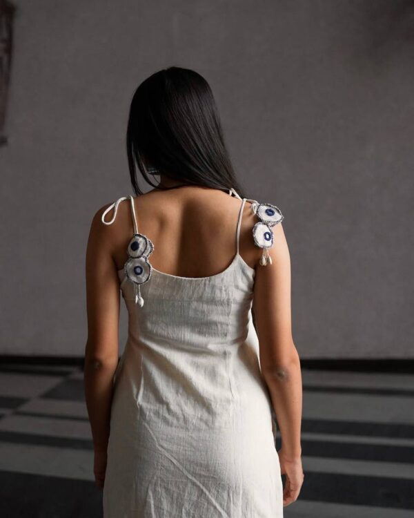 Roman Silk Mirror Work Kurta, Palazzo & Kota Checks Dupatta Set - Image 4